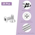 25 Pcs 8-32x3 8 In Machine Screws 304 Stainless Steel Phillips Pan Head Cross Recessed Bolts For Wall Sockets And House Repairs