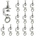 Saihisday 1 25mm C-clamps Stainless Steel Beam Clamp Universal Desk With M8 Screw Ring I-beam Design U-clamps For Metal 