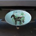 Wild And Free Black Horse Oval Tow Trailer Hitch Cover Plug Insert
