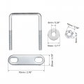 Uxcell Square U-bolts 2 50mm Inner Width Carbon Steel M6 With Nuts Frame Plate Round Washers Set