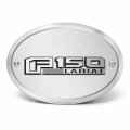 Ipick Image Made For Ford F-150 Lariat 3d Logo On Brushed Oval Billet Aluminum 2 Inch Tow Hitch Cover