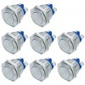 Ficbox 8pcs 16mm 0 63inch Metal Momentary Push Button Switch For Car Rv Truck Boat Silver 