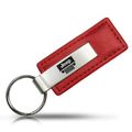 Jeep Grill Logo Red Leather Car Key Chain 