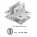 Uxcell T-shaped Glass Clamp For 8-10mm Thickness Adjustable Shelf Support Bracket Aluminum Alloy Clip Holder