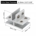 Uxcell T-shaped Glass Clamp For 8-10mm Thickness Adjustable Shelf Support Bracket Aluminum Alloy Clip Holder