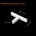 Uxcell 200pcs Wall Floor Tile Plastic T Shape Spacers Tiling Tools 2mm 1 12 For Ceramic Installation White