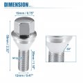 X Autohaux 20 Pcs Car Wheel Lug Bolts Replace No 6511051aa For Jeep Compass 2 4l 2017-2023 Cherokee M12x1 25 Studs Spacers