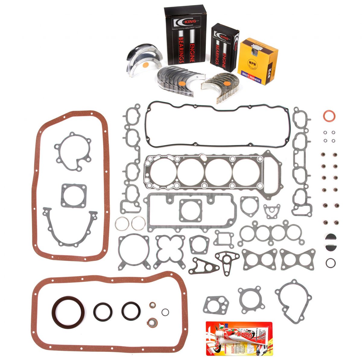 Engine Rering Kit Fsbrr35a For 89-97 Nissan 240sx D21 Pickup Ka24e Full Gasket Set 0 25mm Or 0 010 In Oversize Main Rod