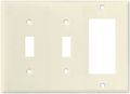 Eaton 2173a Combination Switch And Decorator Standard Size Wallplate Almond Finish 