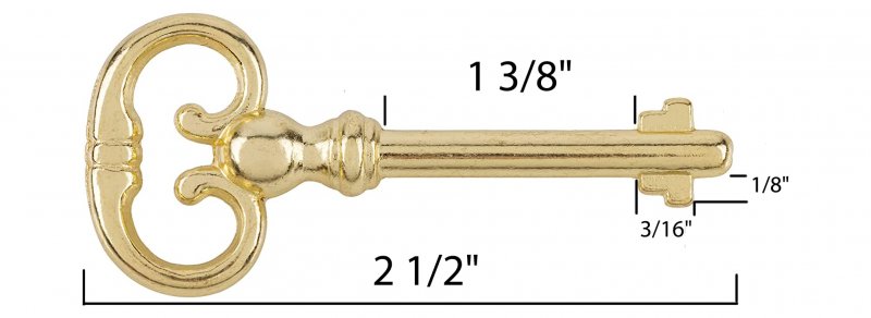Brass Plated Roll Top Desk Replacement Skeleton Key Antique Cabinet Vintage Old Furniture Hardware Sk10-db