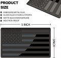 Muzzys Set Of Two 3 X5 All Black Subdued Embossed Left Right American Flag Decal Emblem Sticker Badge No Quarter Given United