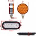 2x Double Face 48-led Pedestal Stop Turn Signal Side Marker Lights Oval 22-led Backup Reverse Lamps Grommet Plug Compatible
