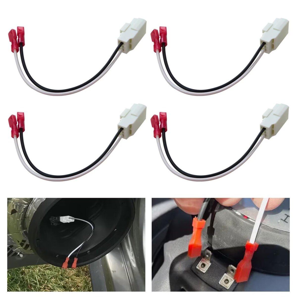 4x Front Rear Door Speaker Wire Harness Connector Plug For Jeep 2014-2020 Cherokee