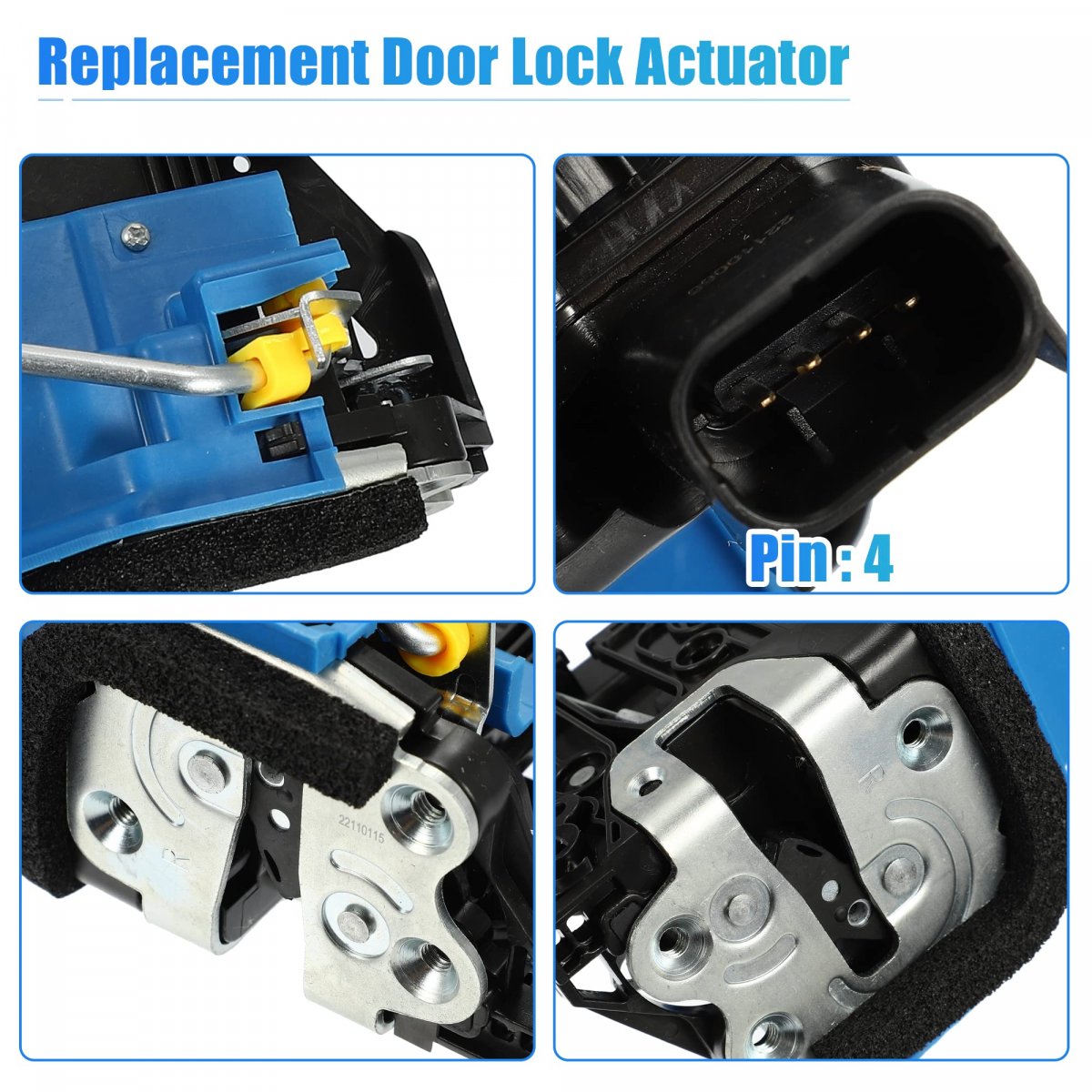 Rear Passenger Side Door Lock Actuator Motor 811-1w020 For Kia Rio 1 6l L4 2012 2017 And Rio5 1 2011 Vehicles With Key Hole