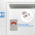 Qiilu Stainless Steel Latch Indicating Lock Indicator Privacy Bolt Door Vac Engaged Screws Bathroom Toilet