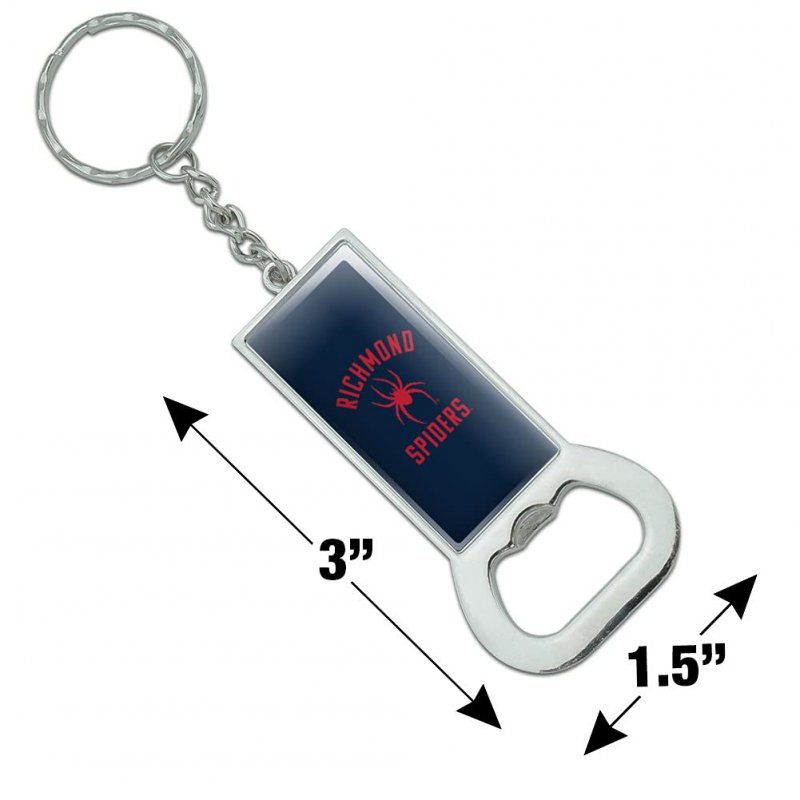 University Of Richmond Spiders Keychain Rectangle Chrome Plated Metal Bottle Cap Opener 3 In X 1 5 Modern Style