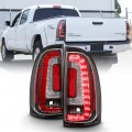 Acanii For 2005-2015 Toyota Tacoma Pickup Pick Up Black Led Strip Tail Lights Lamps Taillights Driver Passenger Side