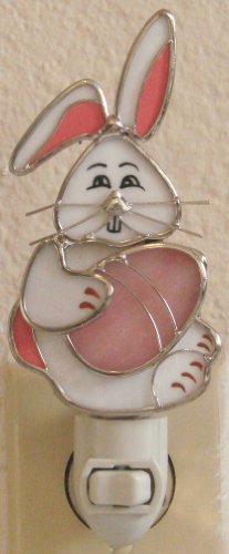 Stained Glass Bunny Night Light With Standard Base