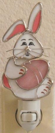 Stained Glass Bunny Night Light With Standard Base