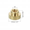 Uxcell Knurled Thumb Nuts 2pcs M5 X D12mm H9mm Brass High Head Blind Hole With Collar Round Knobs Fasteners For 3d Printer