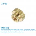Uxcell Knurled Thumb Nuts 2pcs M5 X D12mm H9mm Brass High Head Blind Hole With Collar Round Knobs Fasteners For 3d Printer