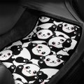 Delerain Cute Panda 4-piece Car Floor Mats Front And Rear Rubber Backingpet Auto Foot All Weather Universal Fit Car Decor