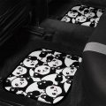 Delerain Cute Panda 4-piece Car Floor Mats Front And Rear Rubber Backingpet Auto Foot All Weather Universal Fit Car Decor