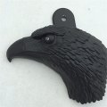 Smt-black Eagle Head Horn Cover Compatible With 1992 And Up H-d Side Mount Cowbell All V-rod S Red Led Light Motorcycle
