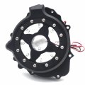 Httmt- Black W White Led Left See Through Engine Stator Cover Compatible With 2003-2006 Hond Cbr 600rr P N Mt313-006a-bk