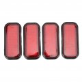 Car Exterior 4pcs Rectangular Reflector Safety Abs Reflective Sticker Universal For Motorcyclered Red