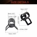 Mromax 0 28 Id Constant Tension Band Hose Clamps 7mm Spring Type Manganese Steel Clips Clamp For Fuel Line Silicone Tube Black