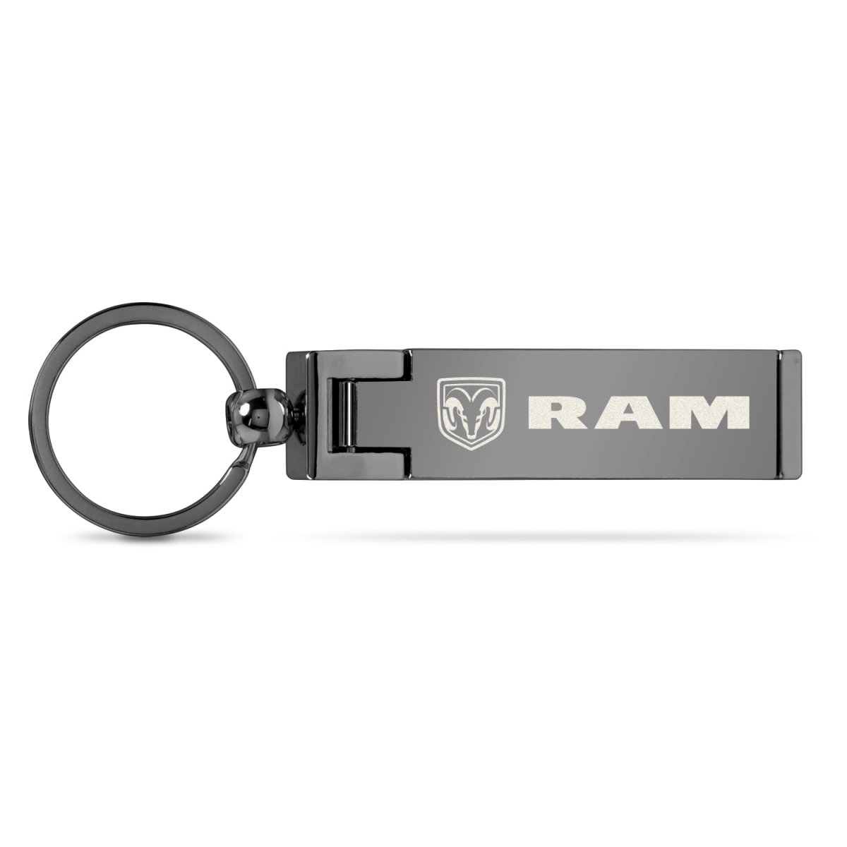 Ram Logo Multifunction Cell Phone Stand And Purse Bag Table Hanger Foldable Gunmetal Gray Key Chain 3 In X 0 75 38