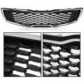 G-plus Front Upper Bumper Grille Grill Chrome Black Compatible With Kia Forte5 Hatchback Ex Lx 2017 2018 86350-a7810 86350a7810