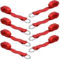 Red Lasso Tow Strap 2 In X 10 Ft With Forged D Ring 10000lbs Breaking Strength Car Tie Down For Auto Hauler And Transport 8 