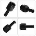 Cnraqr 6an Female To 5 16 Barb Straight Swivel Fitting Adapter Aluminum Black 2pcs 