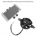 Motorcycle Oil Cooling Fan Universal Upgrade Aluminum Engine Water Cooler Radiator