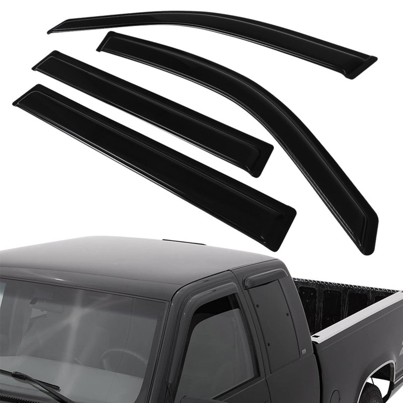 Side Window Deflectors Sun Rain Guards Set Fit For 2003-2007 Honda Pilot 4 Pcs Black