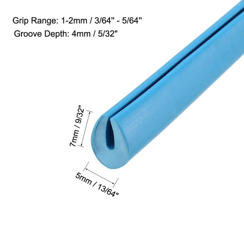 Edge Trim U Seal Blue Pvc Plastic Channel Protector Fits 3 64 5 20 Feet Length