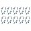 Uxcell 10pcs Mini Fuel Line Pipe Hose Clamp Clip Adjustable 32-34mm 1 26 -1 34 Injection Style Zinc Plated Tube Clamps