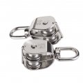Vicasky Pair 304 Winch Snatch Block Pulley Stainless Steel Swiveling Head Doubles Lifting Rope Block Mechanicals Small Pulley