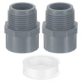 Pvc Male Adapter Pipe Fitting 2pcs 1 2-way Connectors With Sealant Tape Socket X Thread Hose Coupling For Plumbing Water Line 