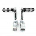 Xkh- Chrome Foot Pegs W 5 Long Angled Adjustable Mount Kit Compatible With 1 25 Engine Guard Front Tube Harley Softail Slim