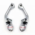 Xkh- Chrome Foot Pegs W 5 Long Angled Adjustable Mount Kit Compatible With 1 25 Engine Guard Front Tube Harley Softail Slim