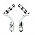 Xkh- Chrome Foot Pegs W 5 Long Angled Adjustable Mount Kit Compatible With 1 25 Engine Guard Front Tube Harley Softail Slim