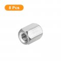 Uxcell M6 X 1-pitch 15mm Length Coupling Nuts 8pcs 304 Stainless Steel Metric Hex Rod