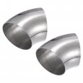 2pcs Od 3 5 Inch Degree S04 Stainless Steel Bend Tube Exhaust Elbow Pipe For Car Modified System 3 5 Piping Silver Tone 