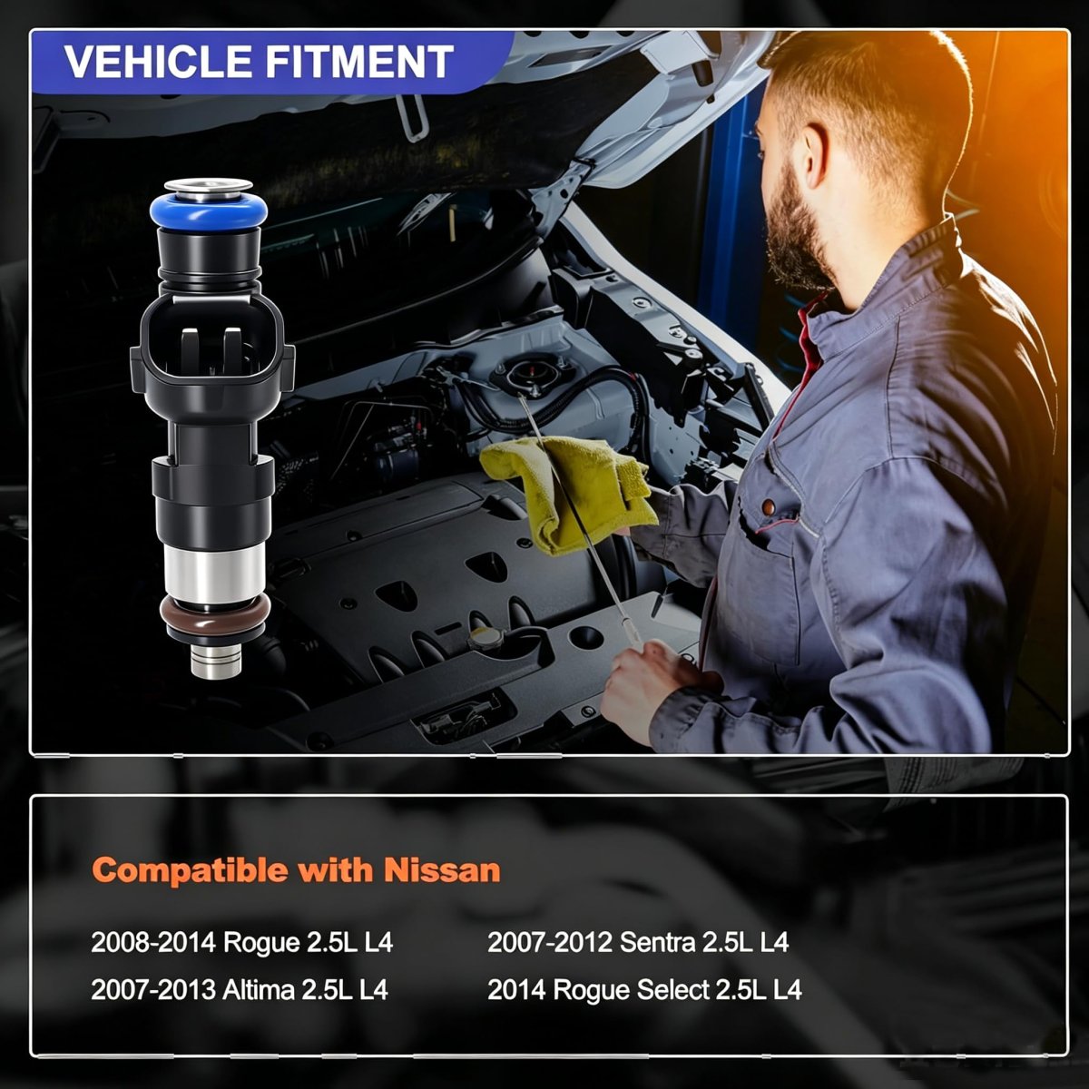 Fuel Injector 0280158130 2 5l For Nissan Altima 2007 To 2013 Rogue 2008 Select 2014 2015 Sentra 2012 1pc 10 Holes