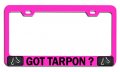 Got Tarpon Fishing Pink Metal License Plate Frame Tag Holder Heavy Duty Steel Weatherproof Universal Fit For Us And Canada 