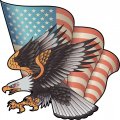 Stickertalk American Flag Bald Eagle Vinyl Sticker 8 Inches By 