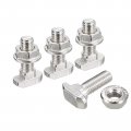Uxcell M8x25mm T Slot Drop-in Bolt And M8 Hexagon Flange Nut Set 10 Sets Hammer Head-bolt T Shape Stud Sliding Screw For 40